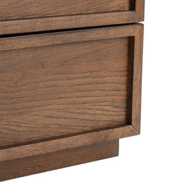 Zeus 3 Drawer Wood Chest in Medium Oak