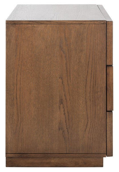 Zeus 3 Drawer Wood Chest in Medium Oak