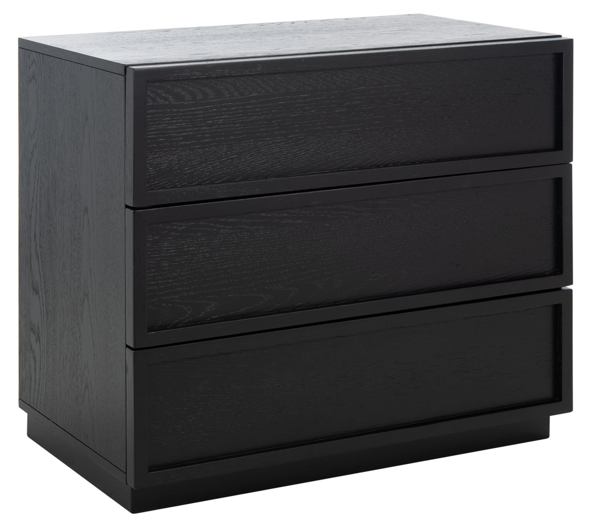Zeus 3 Drawer Wood Chest in Black
