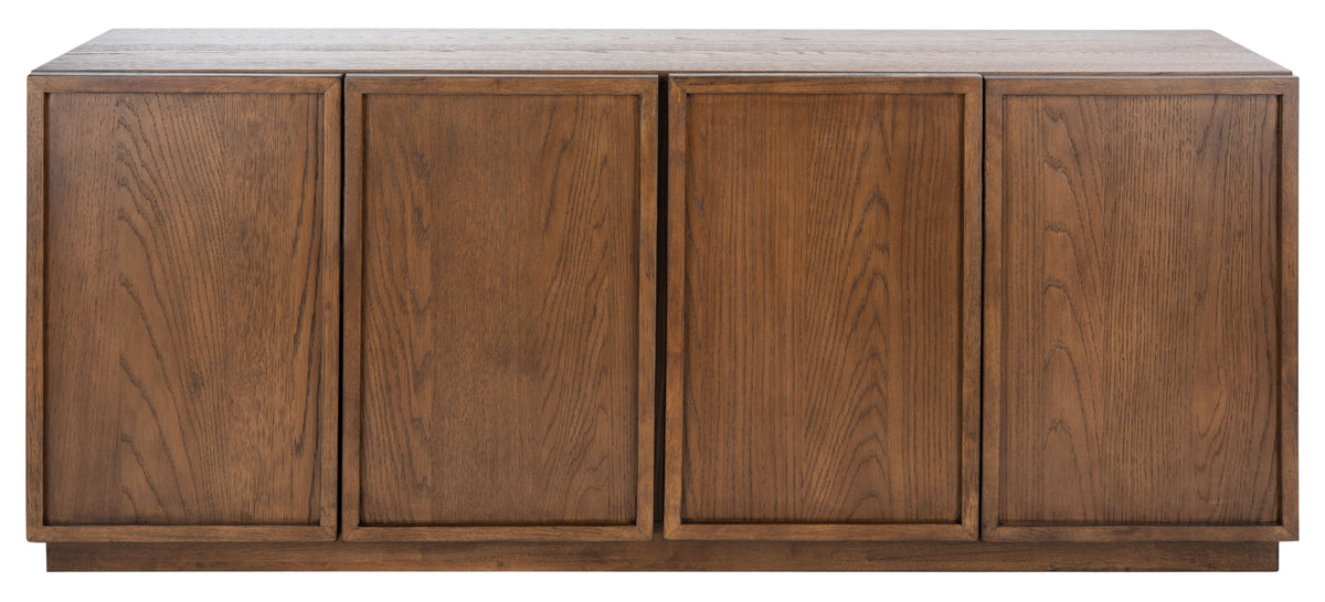 Zeus 4 Door Wood Sideboard And TV Stand in Medium Oak