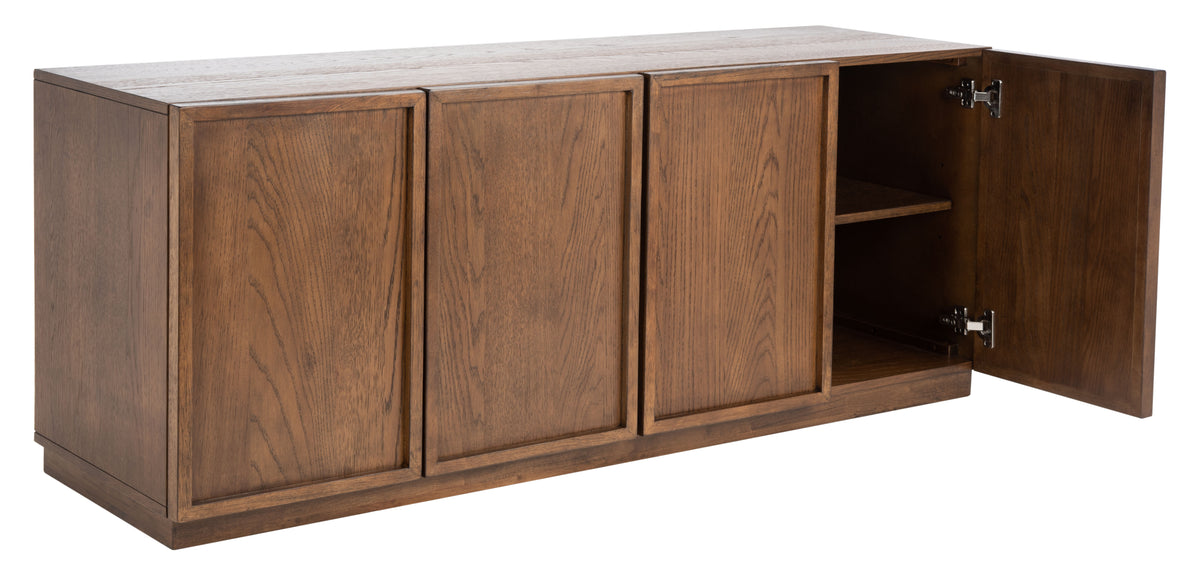 Zeus 4 Door Wood Sideboard And TV Stand in Medium Oak