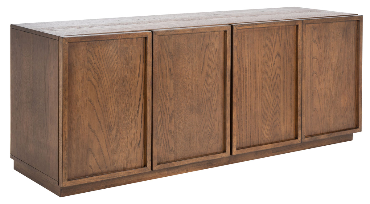 Zeus 4 Door Wood Sideboard And TV Stand in Medium Oak