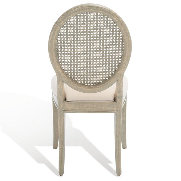 Karlee Rustic Grey Rattan Back Dining Chair (Set of 2) - The Mayfair Hall