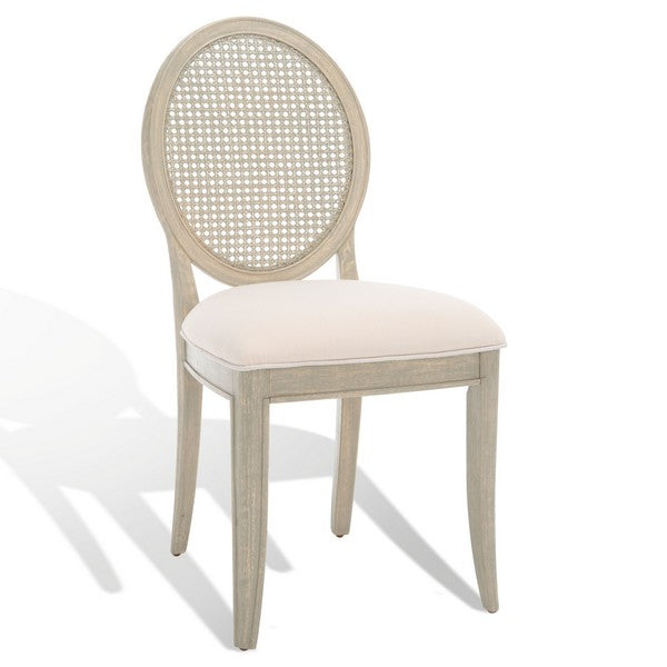 Karlee Rustic Grey Rattan Back Dining Chair (Set of 2) - The Mayfair Hall