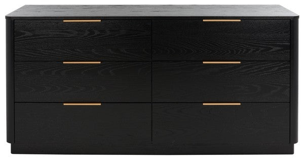 Gabrietta Black 6-Drawer Wood Dresser - The Mayfair Hall