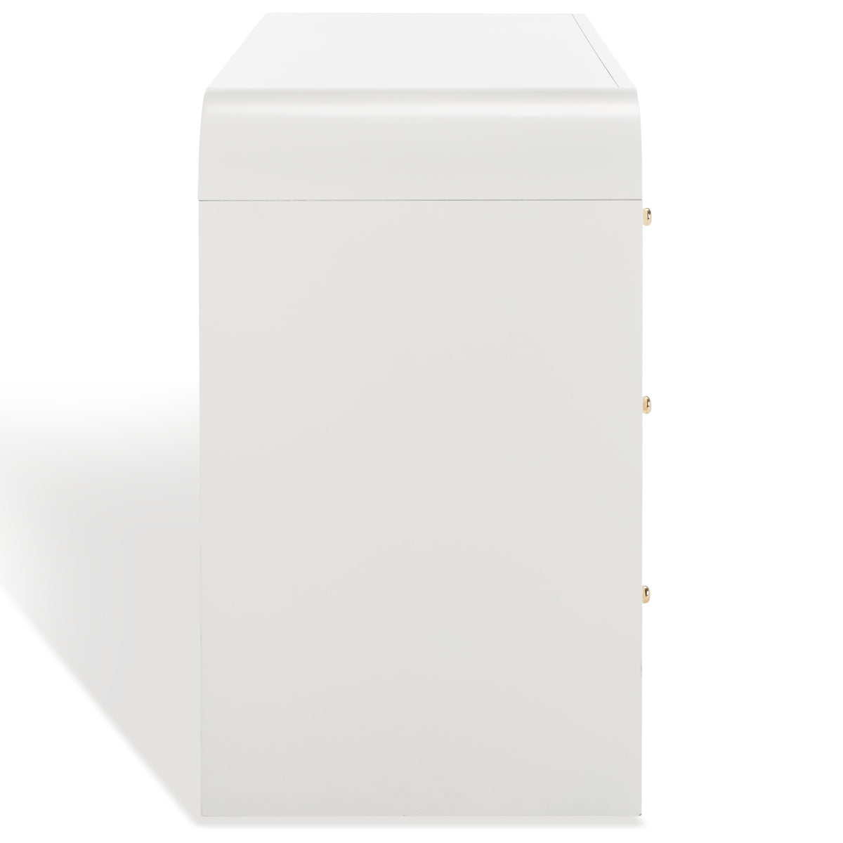 Liabella 6 Drawer Curved Dresser in White and Gold