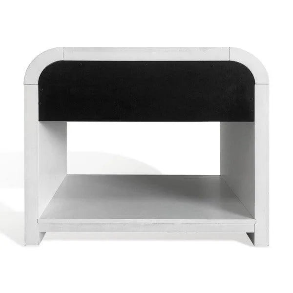Safavieh Liabella 1 Drawer White Curved Nightstand