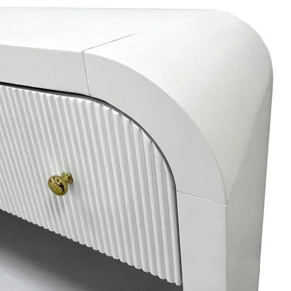 Safavieh Liabella 1 Drawer White Curved Nightstand