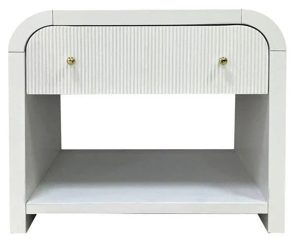 Safavieh Liabella 1 Drawer White Curved Nightstand
