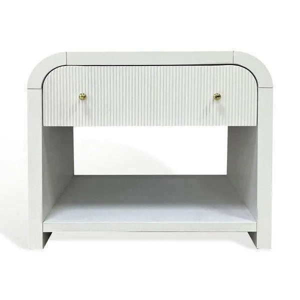 Safavieh Liabella 1 Drawer White Curved Nightstand