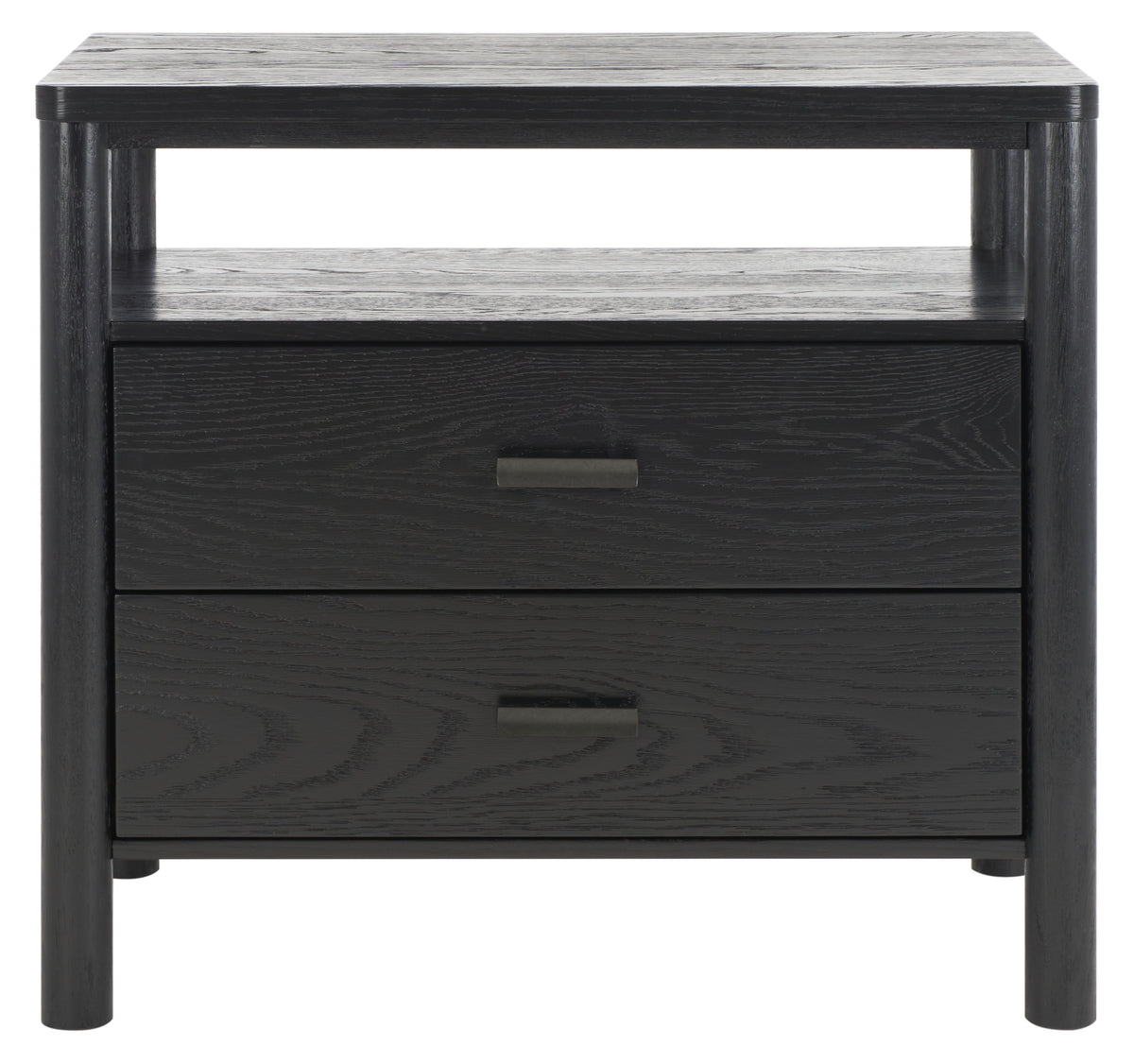 Jaylessa Wood Nightstand in Black