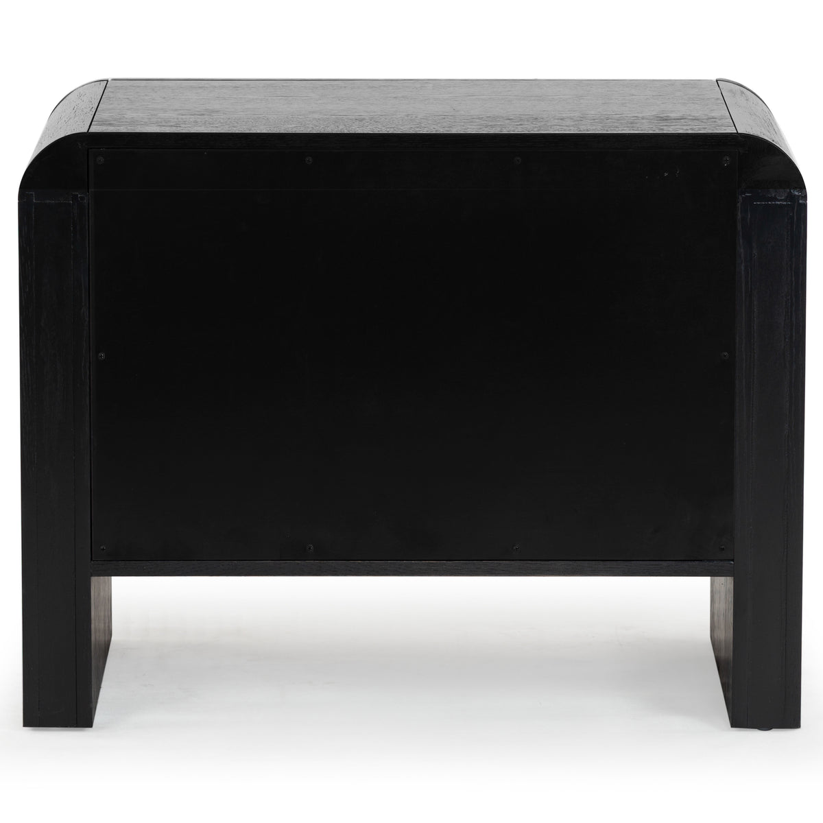 Katrina Wood 2 Drawer Nightstand in Black and Black