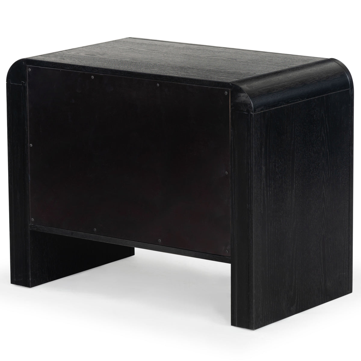 Katrina Wood 2 Drawer Nightstand in Black and Black