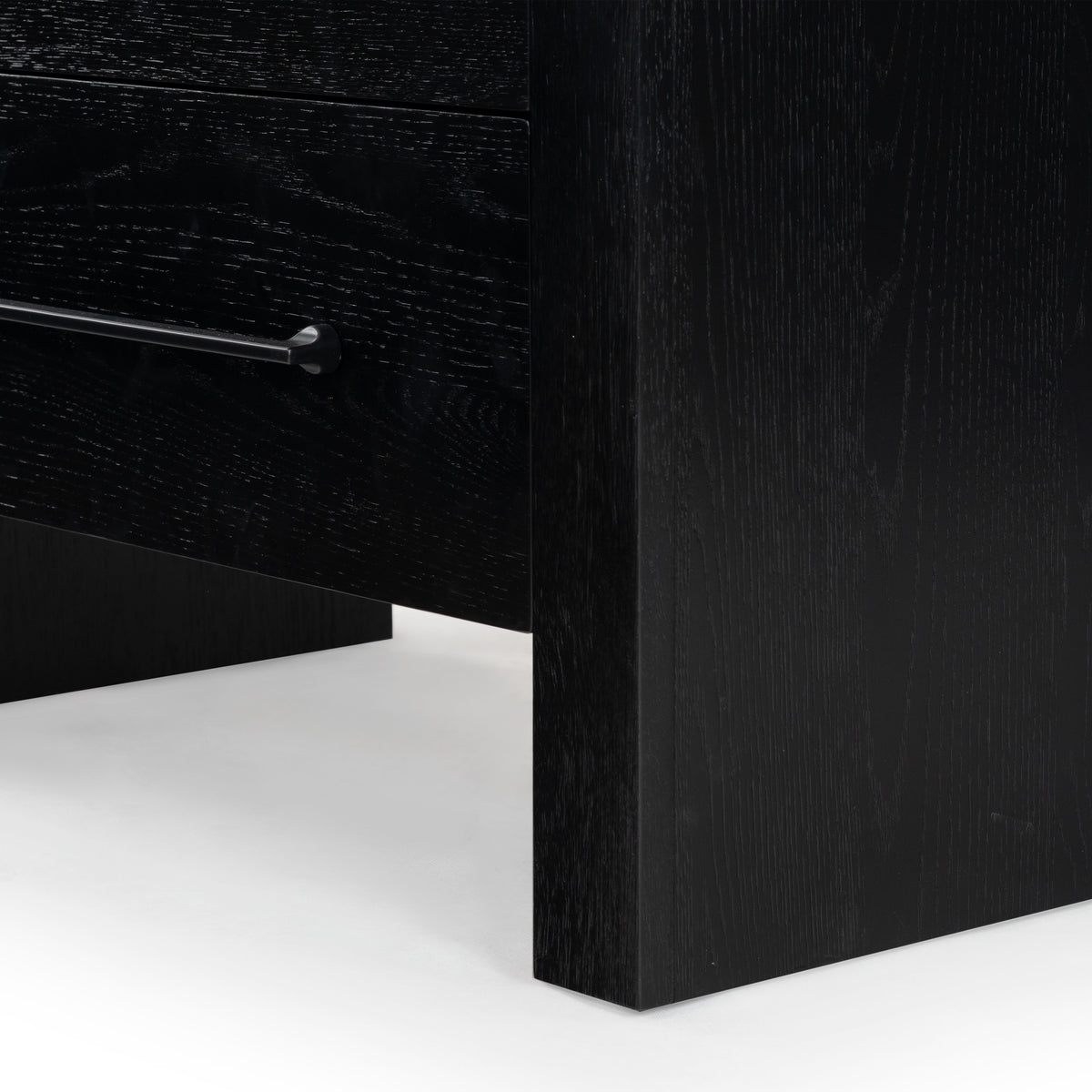 Katrina Wood 2 Drawer Nightstand in Black and Black