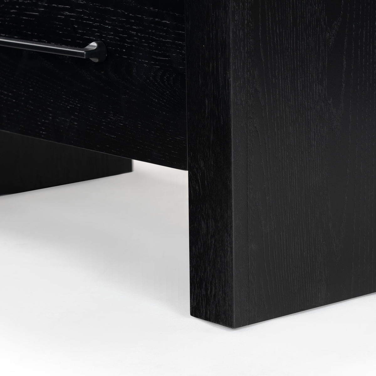 Katrina Wood 2 Drawer Nightstand in Black and Black