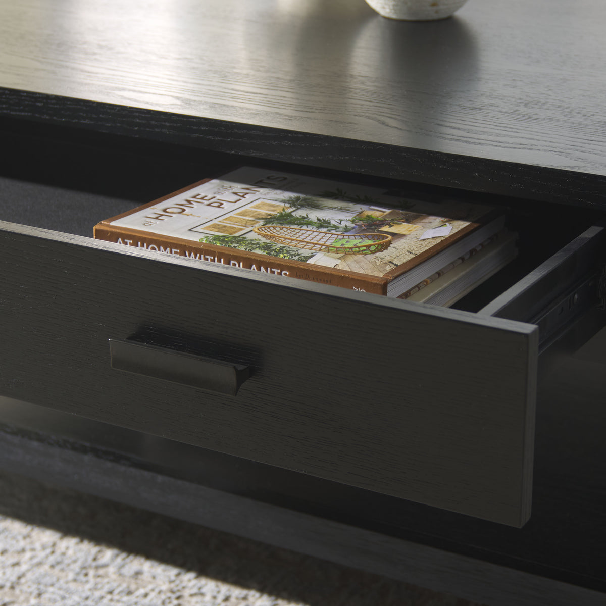 Jaylessa Wood 1 Drawer Coffee Table in Black