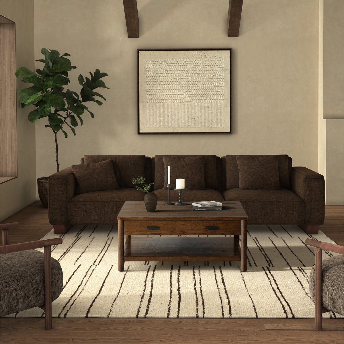 Jaylessa Wood 1 Drawer Coffee Table in Medium Oak