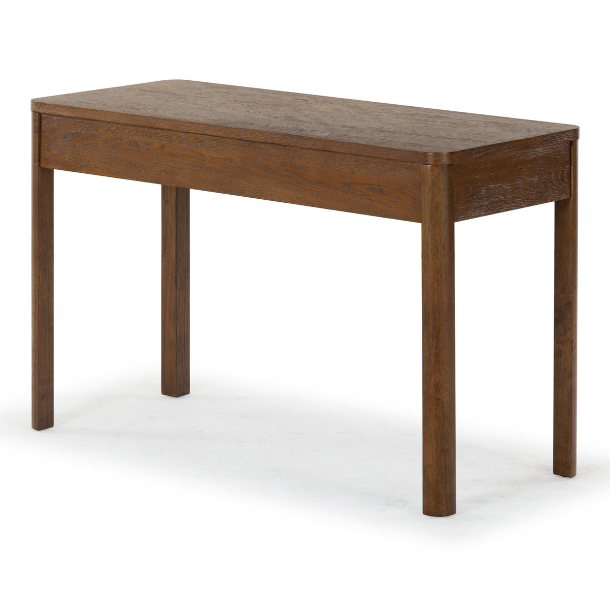 Gabrietta 2 Drawer Wood Desk in Medium Oak and Black