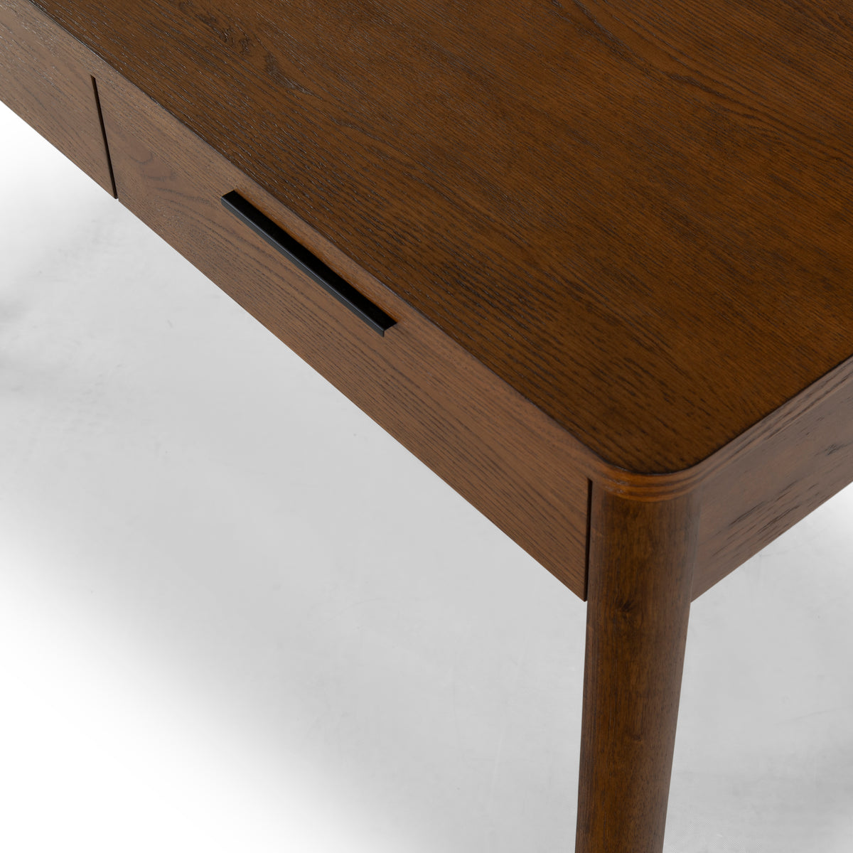 Gabrietta 2 Drawer Wood Desk in Medium Oak and Black