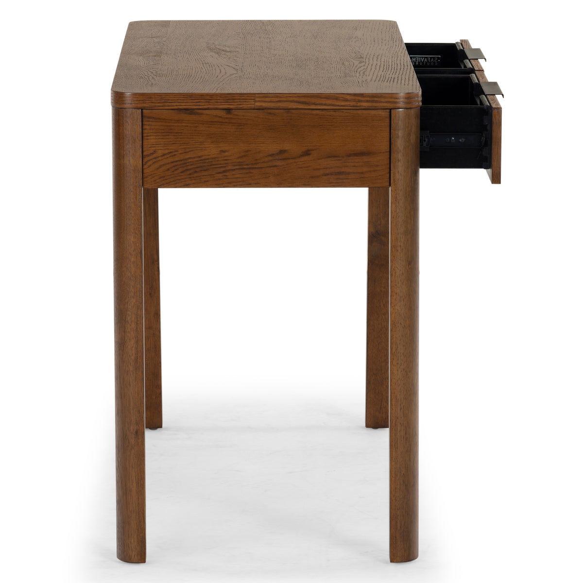 Gabrietta 2 Drawer Wood Desk in Medium Oak and Black