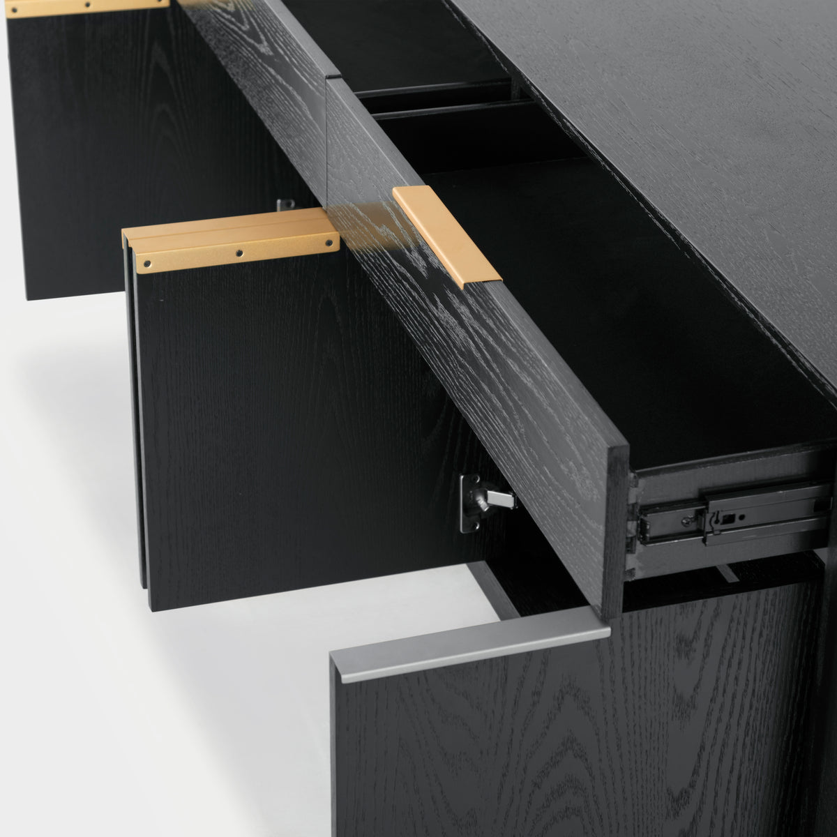 Gabrietta 2 Drawer Wood Sideboard And TV Stand in Black