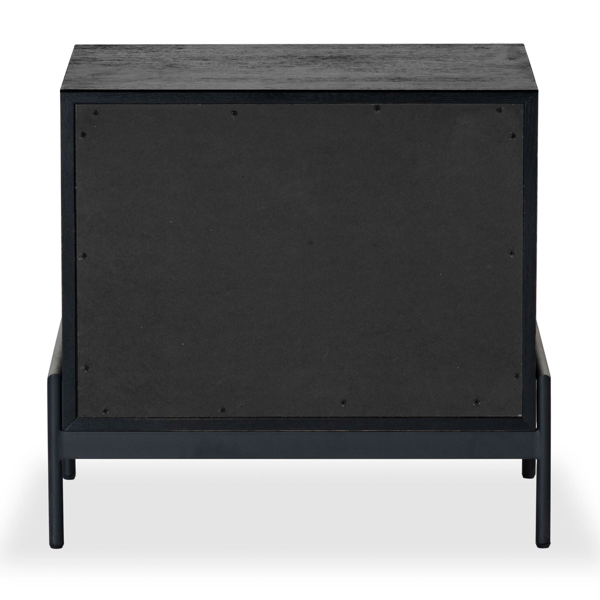 Chandri Vegan Leather Wrapped Handle Nightstand in Black and Brown