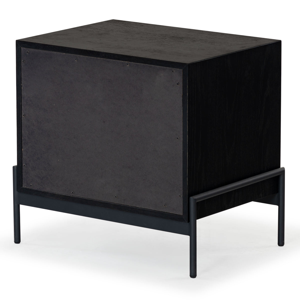 Chandri Vegan Leather Wrapped Handle Nightstand in Black and Brown