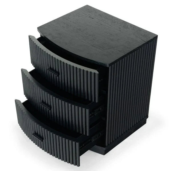 Shelbie Wood Nightstand in Black - The Mayfair Hall