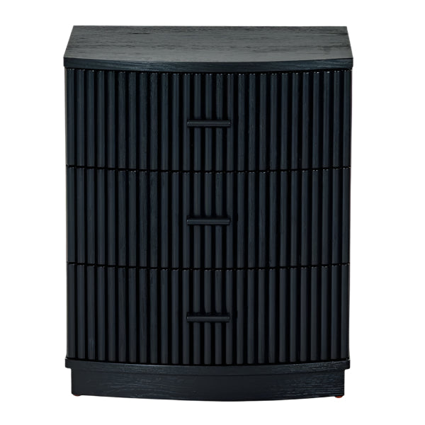 Shelbie Wood Nightstand in Black