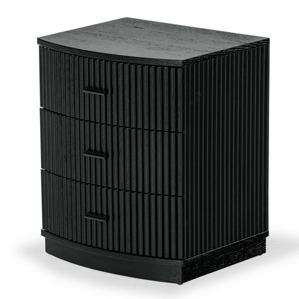 Shelbie Wood Nightstand in Black