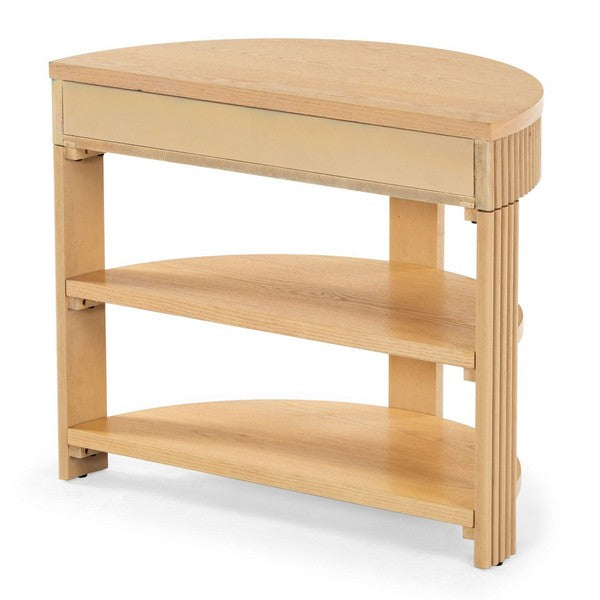 Shelbie Wood and Metal Console Table in Oak