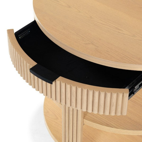 Shelbie Wood and Metal Console Table in Oak
