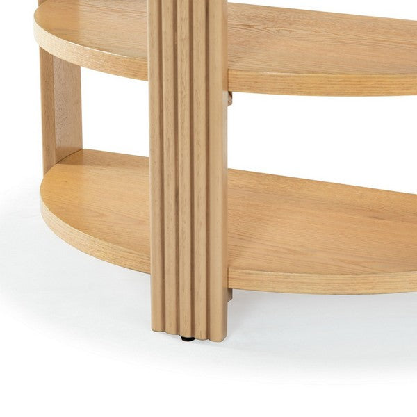 Shelbie Wood and Metal Console Table in Oak