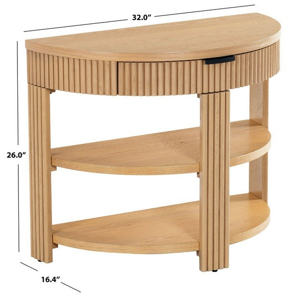 Shelbie Wood and Metal Console Table in Oak