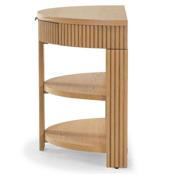 Shelbie Wood and Metal Console Table in Oak