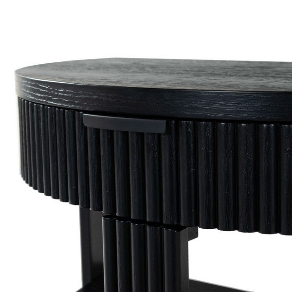 Shelbie Wood and Metal Console Table in Black