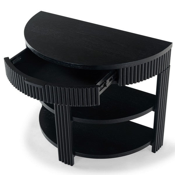 Shelbie Wood and Metal Console Table in Black