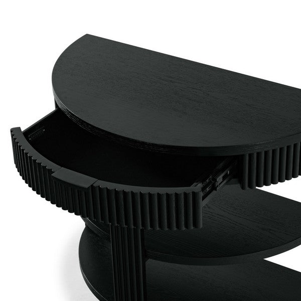 Shelbie Wood and Metal Console Table in Black