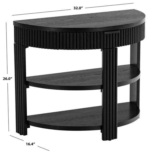 Shelbie Wood and Metal Console Table in Black