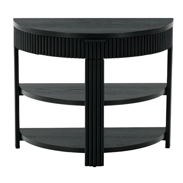Shelbie Wood and Metal Console Table in Black