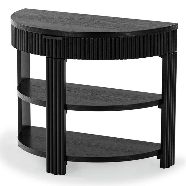 Shelbie Wood and Metal Console Table in Black