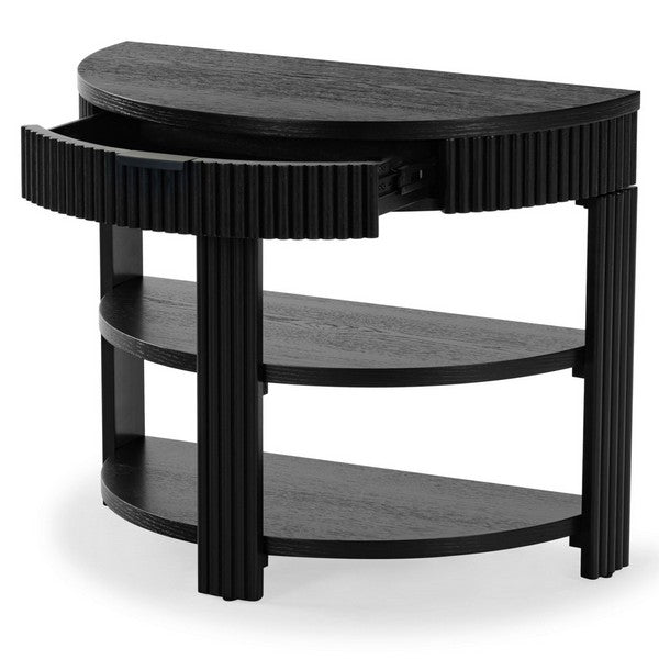 Shelbie Wood and Metal Console Table in Black
