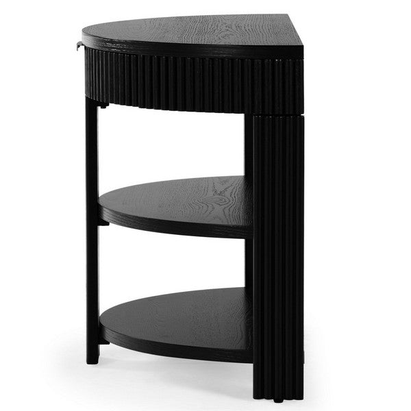 Shelbie Wood and Metal Console Table in Black