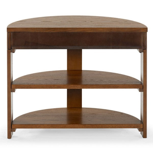 Shelbie Wood and Metal Console Table in Medium Oak