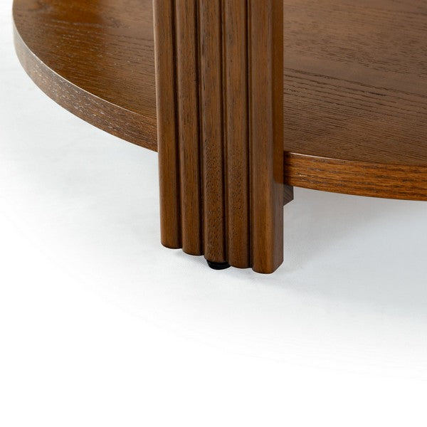 Shelbie Wood and Metal Console Table in Medium Oak