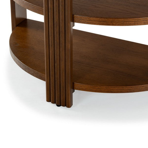 Shelbie Wood and Metal Console Table in Medium Oak