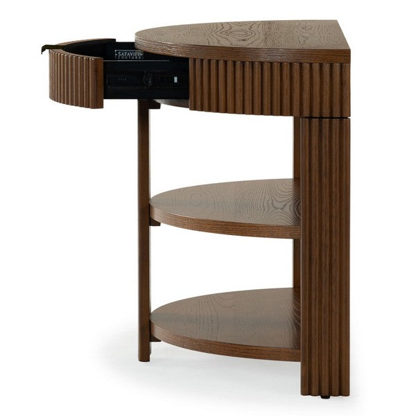 Shelbie Wood and Metal Console Table in Medium Oak