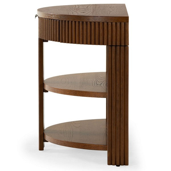 Shelbie Wood and Metal Console Table in Medium Oak