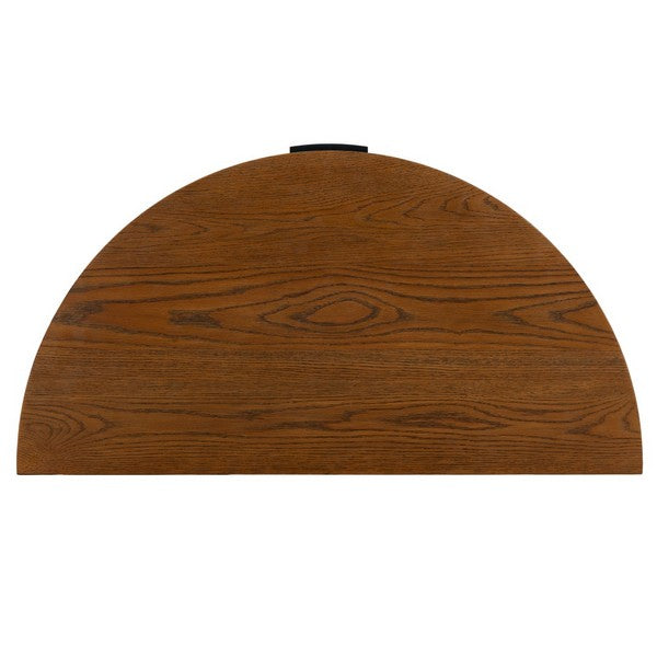 Shelbie Wood and Metal Console Table in Medium Oak