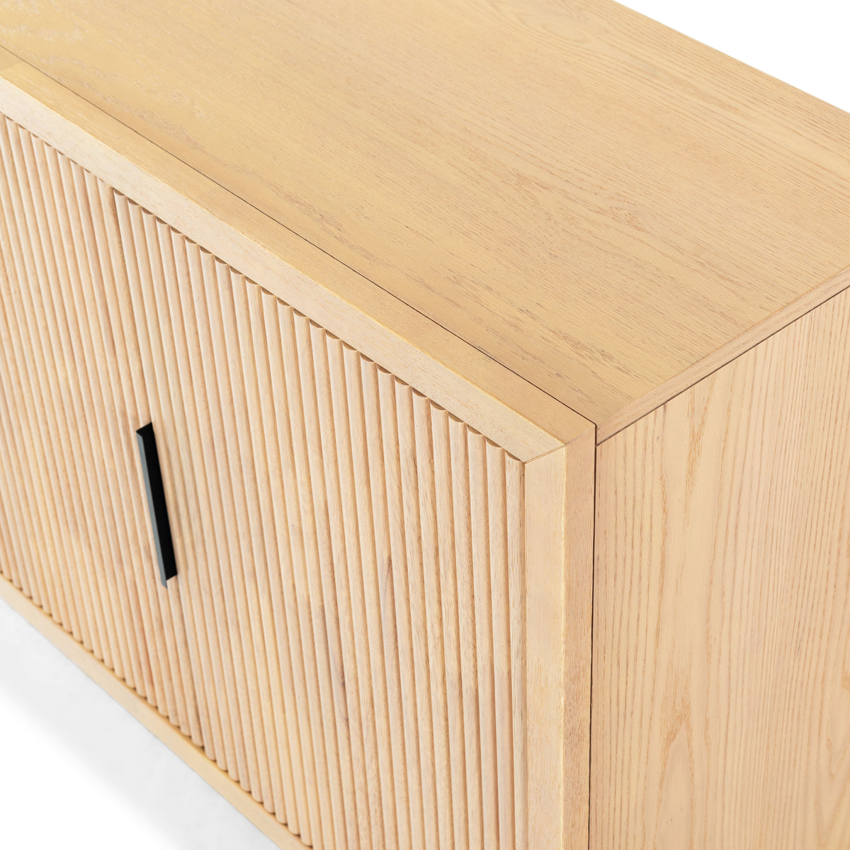 Shelbie 3 Door Reeded Sideboard And TV Stand in Oak and Black